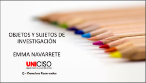 OBJETOS Y SUJETOS DE INVESTIGACIÓN