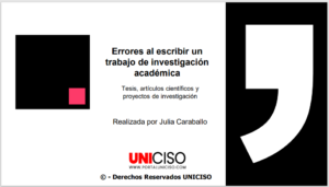ERRORES AL ESCRIBIR UN TEXTO DE INVESTIGACIÓN