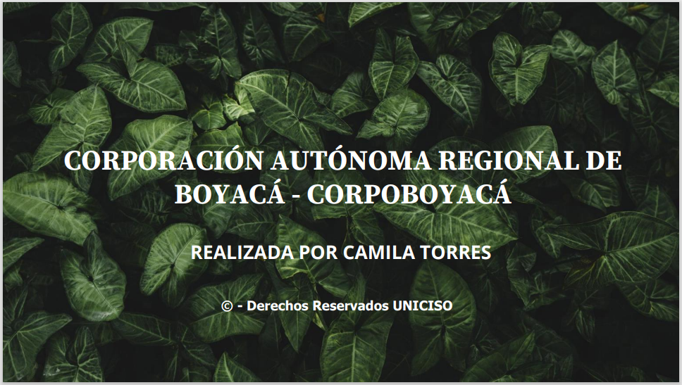 CORPORACIÓN AUTÓNOMA REGIONAL DE BOYACÁ - CORPOBOYACÁ